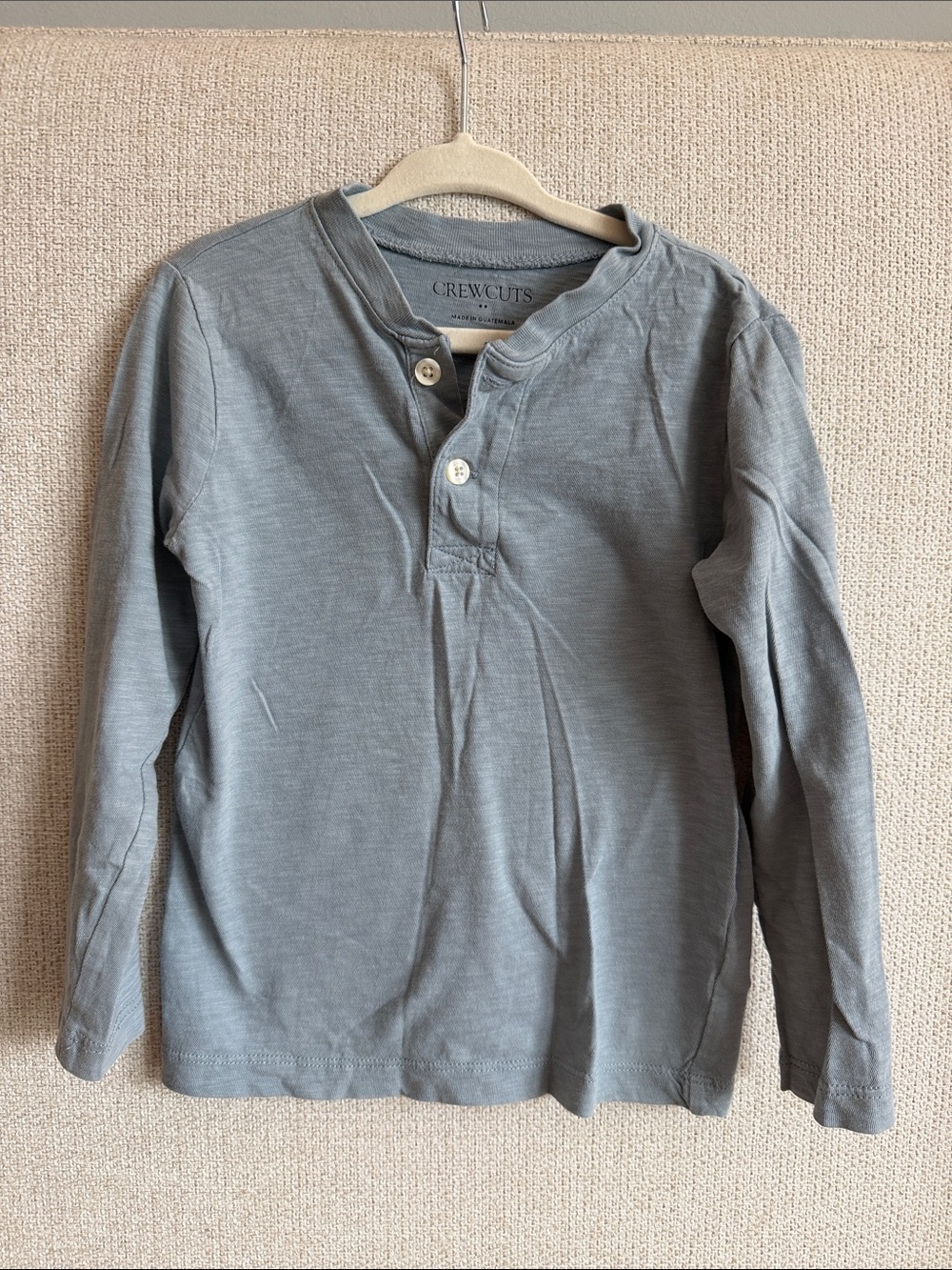Crewcuts Dusty Blue Long-Sleeve Henley Tee